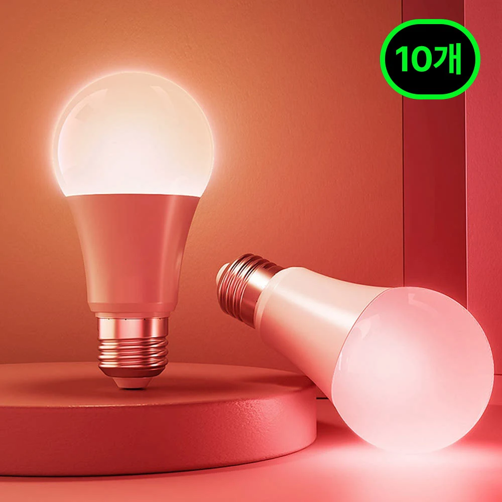 LED 스마트전구 1600만 컬러 8W IOT 조명 밝기 조절 10개 SET