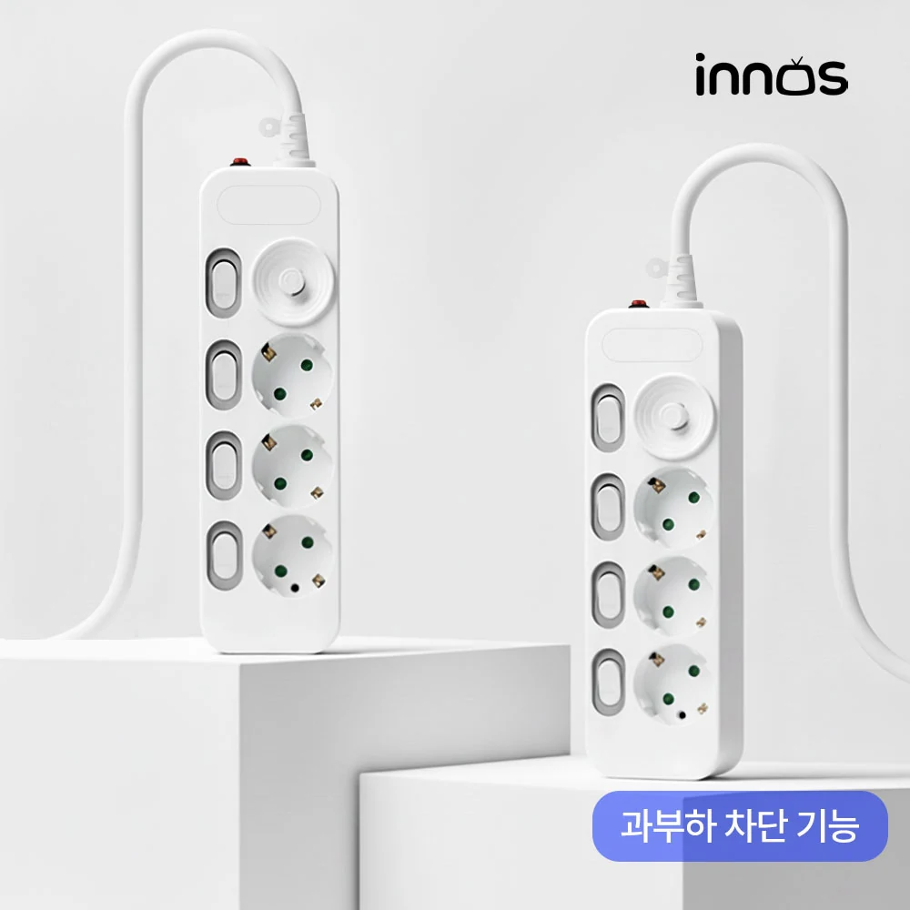 고용량 멀티탭 3500W 개별스위치 4구 과부하차단, 2m, 1개 썸네일 3